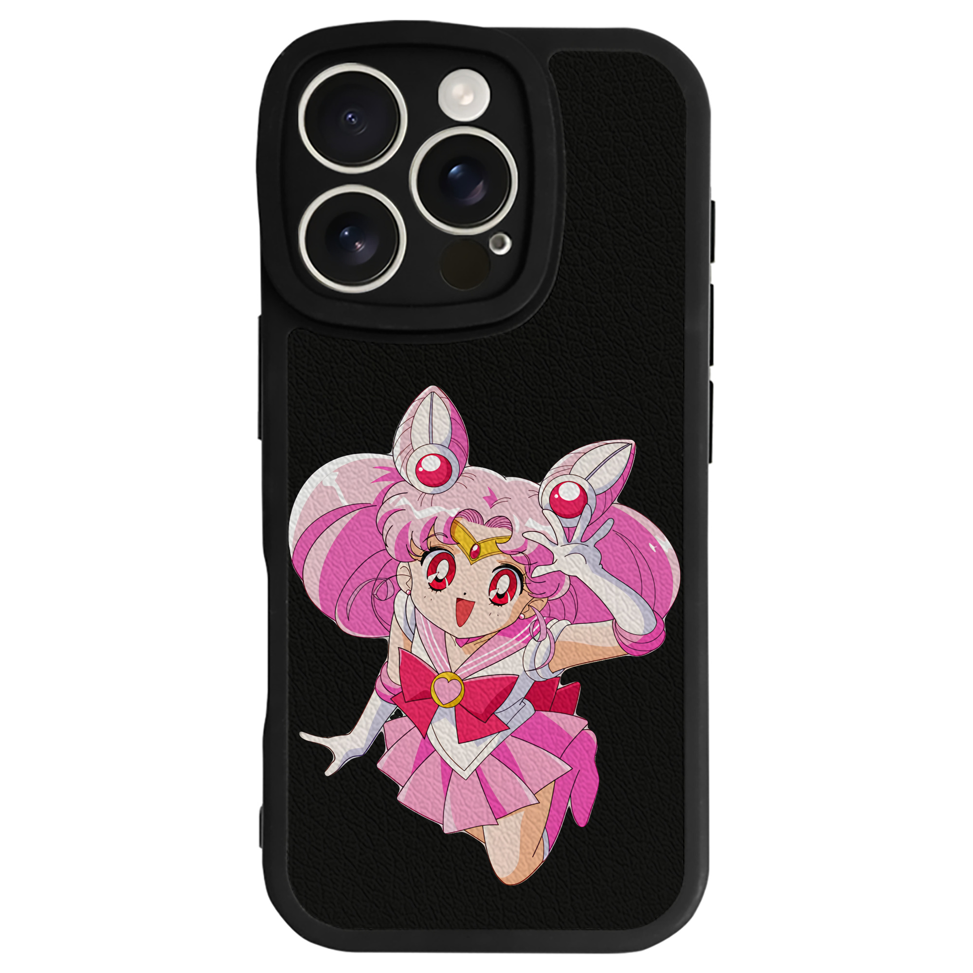 （画像用） 美少女戦士セーラームーン ちびうさ Sailor Moon Chibiusa Tsukino Usagi Small Lady Serenity 【iPhone 16シリーズ対応】シリコンスマホケース（レザー調） 材質：シリコン